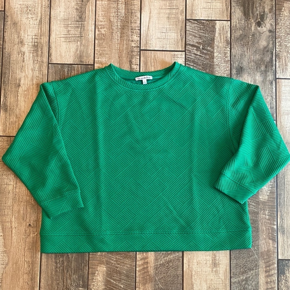 See and Be Seen Green Textured Sweater